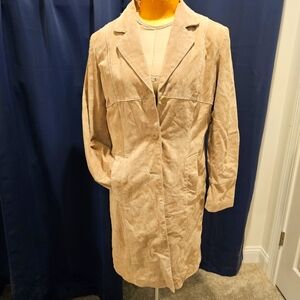 VINTAGE Size L Wilson's Leather Suede Trench Coat